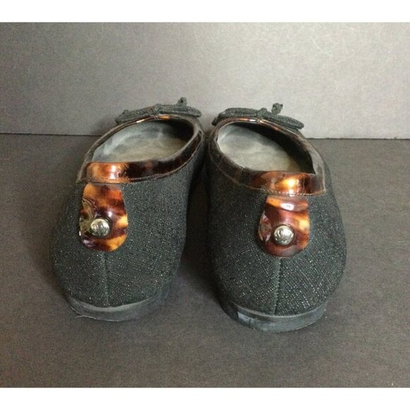 Stuart Weitzman Womens Black Tortoise Shell Trim Ballet Flats Size 7 M Made In S - Picture 8 of 13